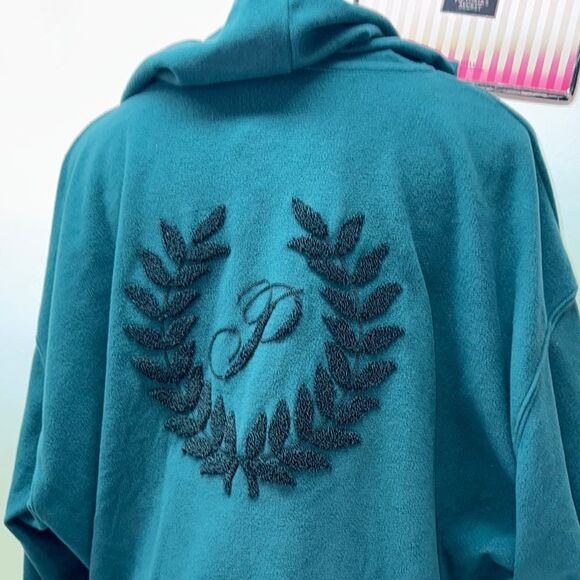 🔥PINK Victoria's Secret Teal green Sweater Sz XXL New - Picture 2 of 4